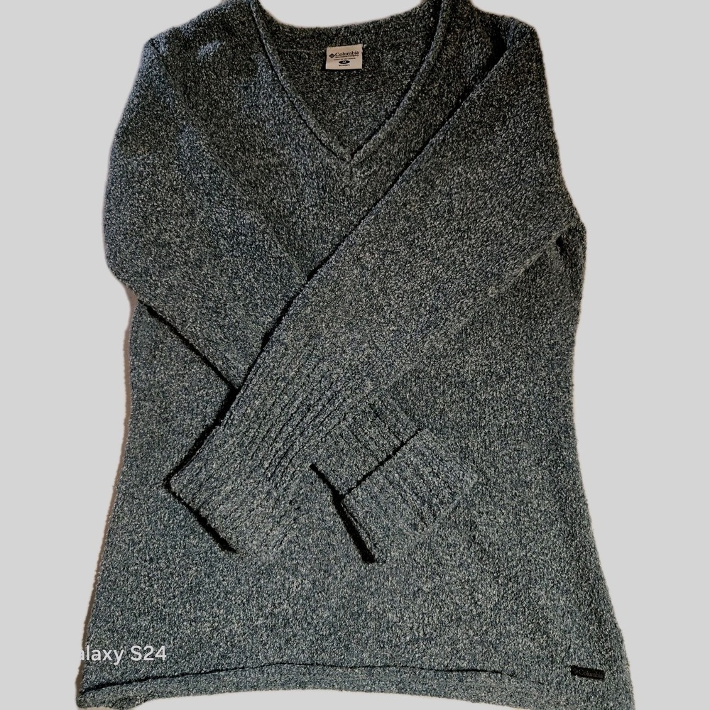 Columbia Women Long Sleeve Sweater Med pullover v-neck minimalist casual olive